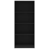 NNEVL 4-Tier Book Cabinet Black 60x24x142 cm Chipboard