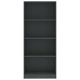 NNEVL 4-Tier Book Cabinet Grey 60x24x142 cm Chipboard