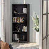 NNEVL 4-Tier Book Cabinet Grey 60x24x142 cm Chipboard