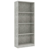 NNEVL 4-Tier Book Cabinet Concrete Grey 60x24x142 cm Chipboard