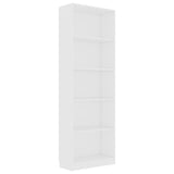 NNEVL 5-Tier Book Cabinet White 60x24x175 cm Chipboard