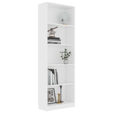 NNEVL 5-Tier Book Cabinet White 60x24x175 cm Chipboard