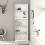 NNEVL 5-Tier Book Cabinet White 60x24x175 cm Chipboard