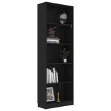 NNEVL 5-Tier Book Cabinet Black 60x24x175 cm Engineered Wood