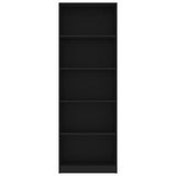 NNEVL 5-Tier Book Cabinet Black 60x24x175 cm Engineered Wood