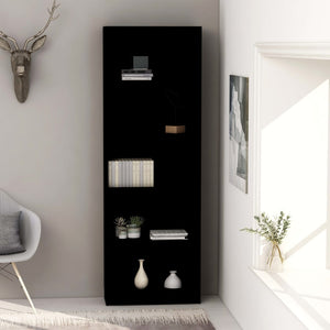 NNEVL 5-Tier Book Cabinet Black 60x24x175 cm Engineered Wood