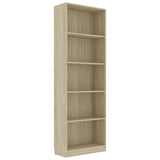 NNEVL 5-Tier Book Cabinet Sonoma Oak 60x24x175 cm Chipboard