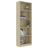 NNEVL 5-Tier Book Cabinet Sonoma Oak 60x24x175 cm Chipboard