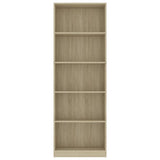 NNEVL 5-Tier Book Cabinet Sonoma Oak 60x24x175 cm Chipboard