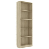NNEVL 5-Tier Book Cabinet Sonoma Oak 60x24x175 cm Chipboard
