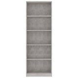 NNEVL 5-Tier Book Cabinet Concrete Grey 60x24x175 cm Chipboard