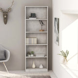 NNEVL 5-Tier Book Cabinet Concrete Grey 60x24x175 cm Chipboard
