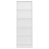 NNEVL 5-Tier Book Cabinet High Gloss White 60x24x175 cm Chipboard