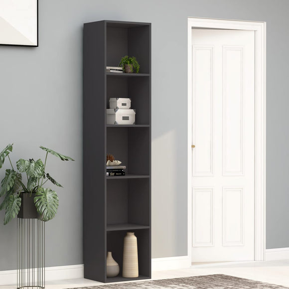 NNEVL Book Cabinet Grey 40x30x189 cm Chipboard
