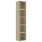 NNEVL Book Cabinet White and Sonoma Oak 40x30x189 cm Chipboard
