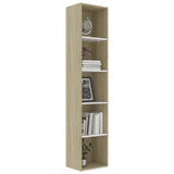 NNEVL Book Cabinet White and Sonoma Oak 40x30x189 cm Chipboard