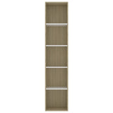NNEVL Book Cabinet White and Sonoma Oak 40x30x189 cm Chipboard