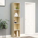 NNEVL Book Cabinet White and Sonoma Oak 40x30x189 cm Chipboard