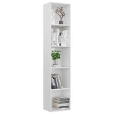NNEVL Book Cabinet High Gloss White 40x30x189 cm Chipboard