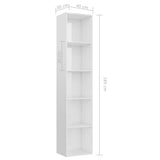NNEVL Book Cabinet High Gloss White 40x30x189 cm Chipboard