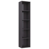 NNEVL Book Cabinet High Gloss Grey 40x30x189 cm Chipboard