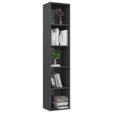 NNEVL Book Cabinet High Gloss Grey 40x30x189 cm Chipboard