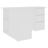 NNEVL Corner Desk White 145x100x76 cm Chipboard
