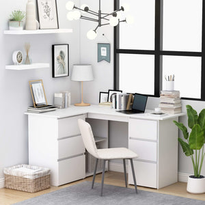 NNEVL Corner Desk White 145x100x76 cm Chipboard