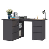 NNEVL Corner Desk Grey 145x100x76 cm Chipboard