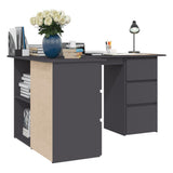 NNEVL Corner Desk Grey 145x100x76 cm Chipboard