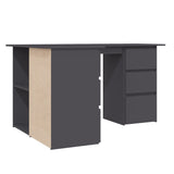 NNEVL Corner Desk Grey 145x100x76 cm Chipboard