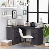 NNEVL Corner Desk Grey 145x100x76 cm Chipboard