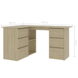 NNEVL Corner Desk Sonoma Oak 145x100x76 cm Chipboard