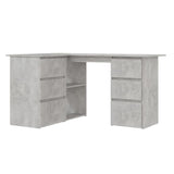 NNEVL Corner Desk Concrete Grey 145x100x76 cm Chipboard