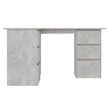 NNEVL Corner Desk Concrete Grey 145x100x76 cm Chipboard