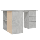 NNEVL Corner Desk Concrete Grey 145x100x76 cm Chipboard