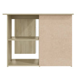 NNEVL Corner Desk White and Sonoma Oak 145x100x76 cm Chipboard