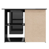 NNEVL Corner Desk High Gloss Black 145x100x76 cm Chipboard