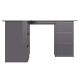 NNEVL Corner Desk High Gloss Rrey 145x100x76 cm Chipboard