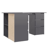 NNEVL Corner Desk High Gloss Rrey 145x100x76 cm Chipboard
