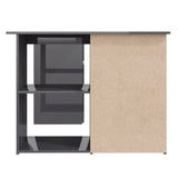 NNEVL Corner Desk High Gloss Rrey 145x100x76 cm Chipboard
