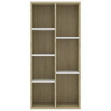NNEVL Book Cabinet White and Sonoma Oak 50x25x106 cm Engineered Wood