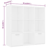 NNEVL Book Cabinet White 98x30x98 cm Engineered Wood