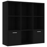 NNEVL Book Cabinet Black 98x30x98 cm Chipboard