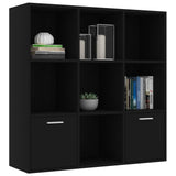 NNEVL Book Cabinet Black 98x30x98 cm Chipboard