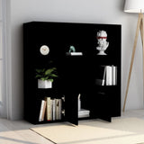 NNEVL Book Cabinet Black 98x30x98 cm Chipboard
