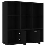 NNEVL Book Cabinet Black 98x30x98 cm Chipboard