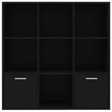 NNEVL Book Cabinet Black 98x30x98 cm Chipboard