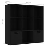 NNEVL Book Cabinet Black 98x30x98 cm Chipboard