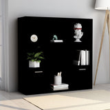 NNEVL Book Cabinet Black 98x30x98 cm Chipboard